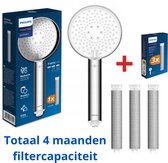Philips Shower head with filter, effectively removes chlorine and other large particles, three spray modes, pressure-enhancing design, 1 month filter capacity