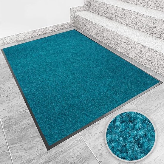 use & wash Paillasson - Use&Wash - Tapis de passage à sec - Turquoise - 200 x 200 cm