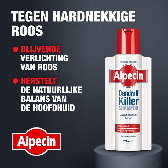 Alpecin Dandruff Killer Anti Roos Shampoo 6x 375ml | Effectief verwijdert en voorkomt roos | Haarverzorging voor mannen Made in Germany