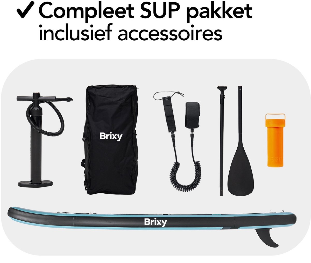 Brixy SUP Board - Opblaasbaar Paddle Board - Complete Set - 320 cm - Max. 150 kg - Turquoise – foto 8