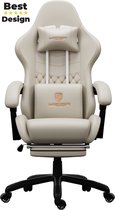 HICON Gamestoel Vittoria - Gamestoel met voetsteun - Gaming stoel - Bureaustoel - Verstelbaar - Gamestoelen - Racing - Gaming Chair - Wit