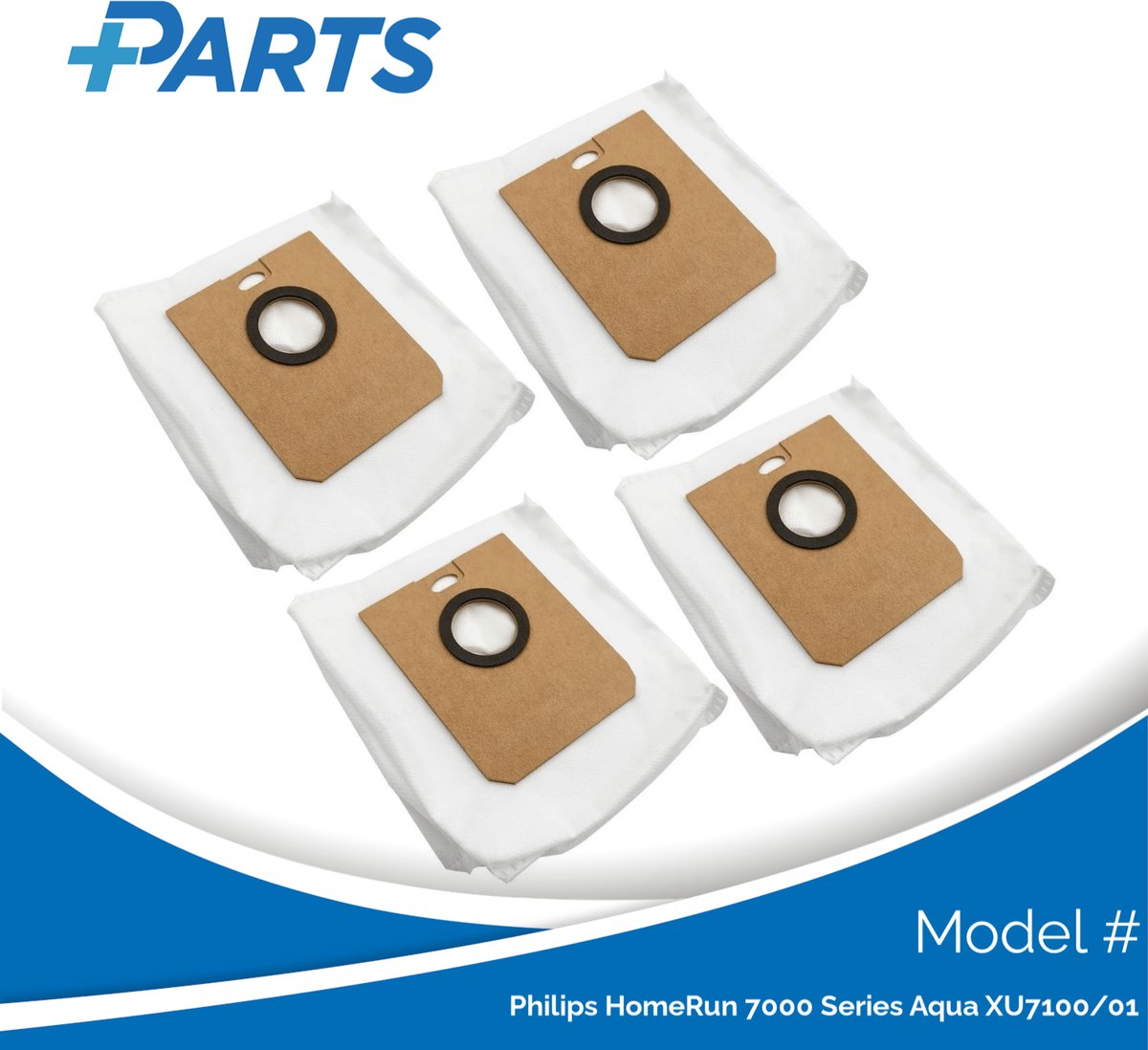 Plus.Parts Philips HomeRun 7000 Series Aqua XU7100/01 Stofzakken (4 Stuks, Plus.Parts® alternatief voor XV1472/00) Overig