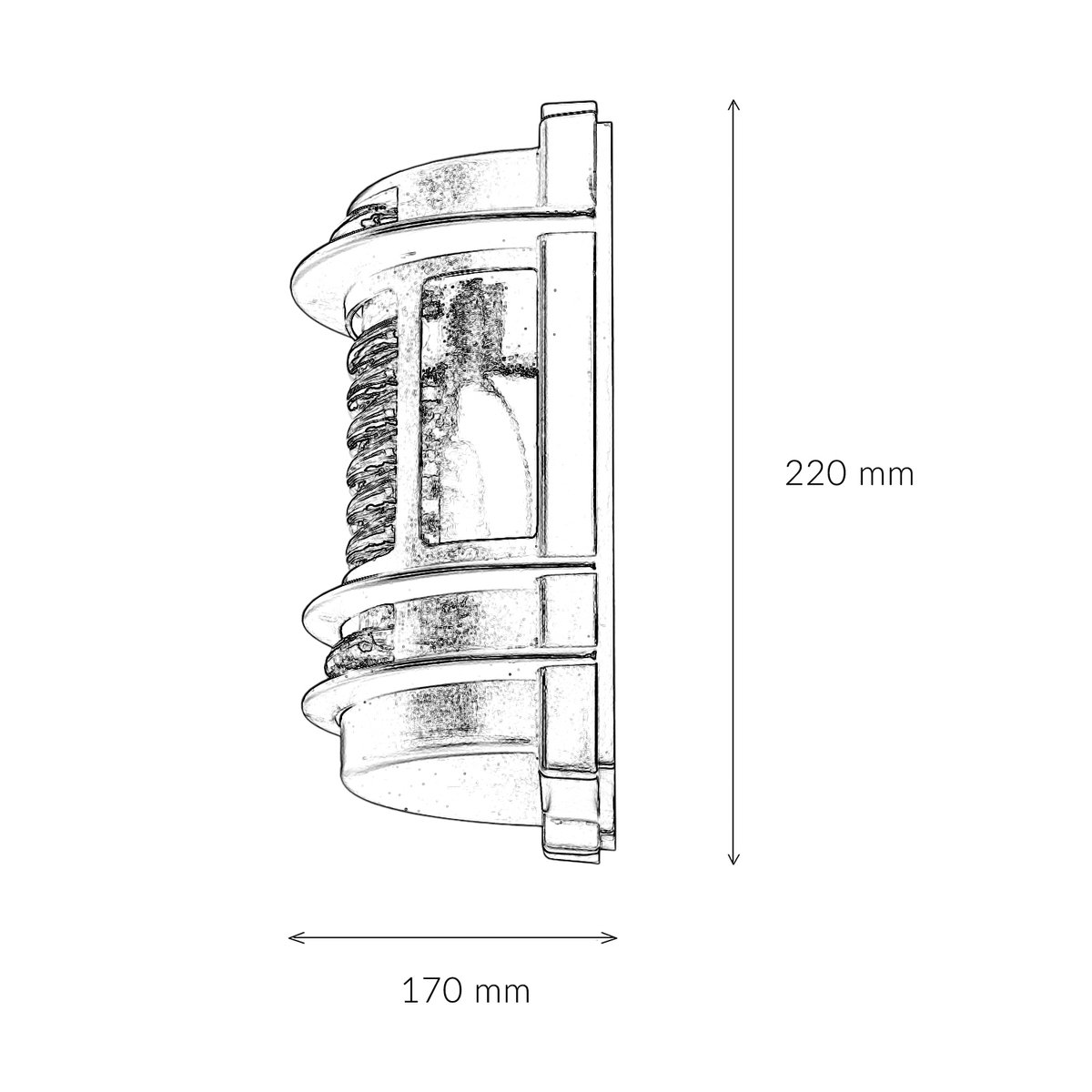 Licht-Erlebnisse - Gracia - Wandlamp - IP64 - E27 - van - Echt messing glas - in - Glanzend messing