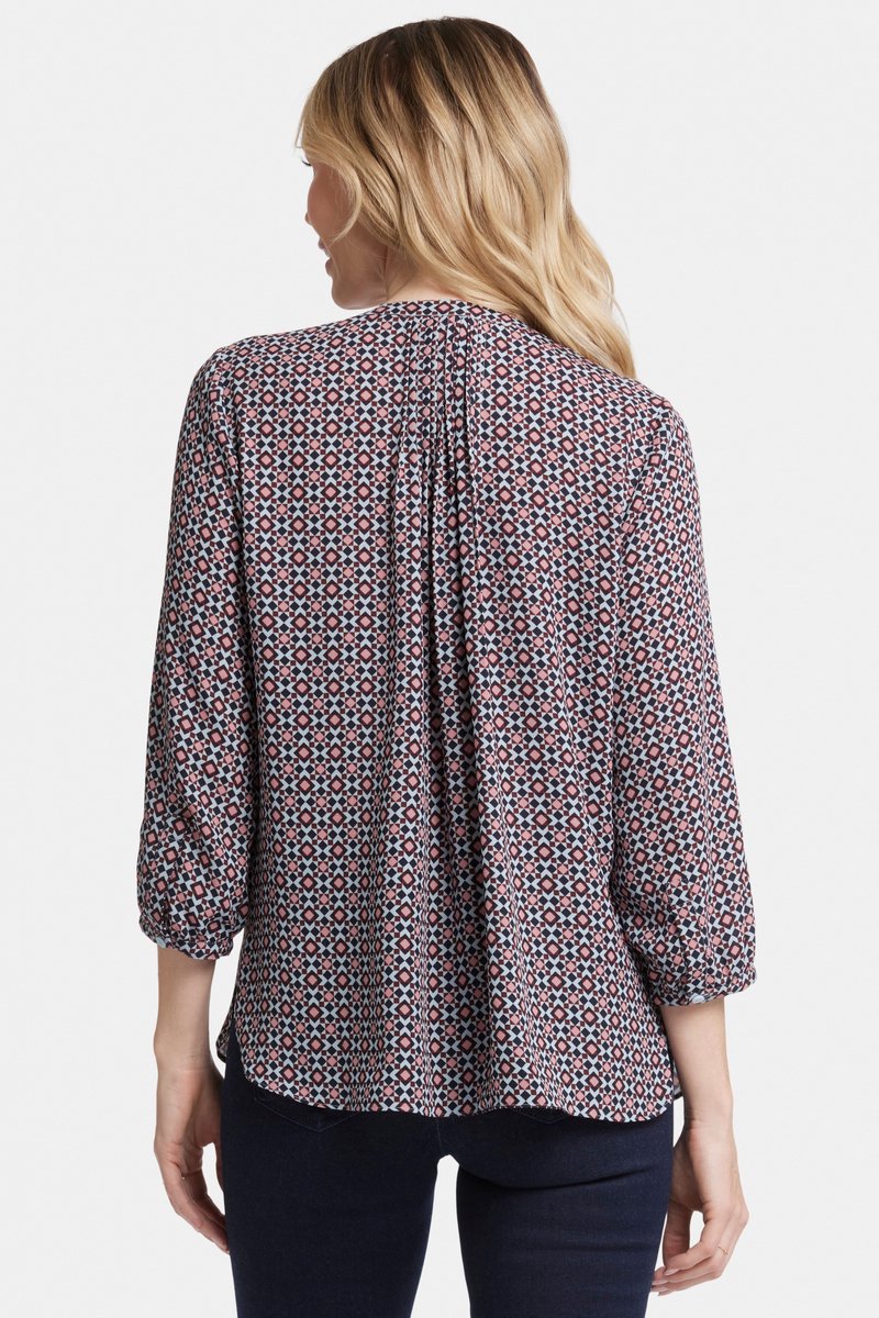Pintuck Blouse Grafische Print