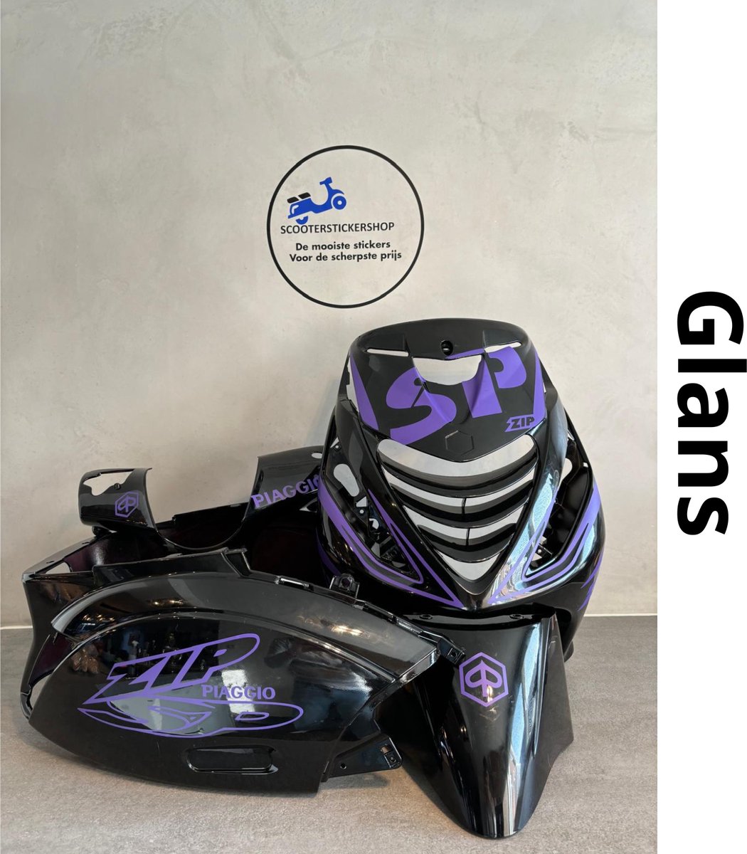 Zip SP set - Stickerset Zip - Scooterstickers - Piaggio Zip SP - Piaggio Zip - Glans Paars