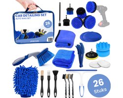 Jaxavo Auto Was Set - 26-Delig - Interieur & Exterieur - Car Detailing set - Incl. Opbergtas - Auto wassen