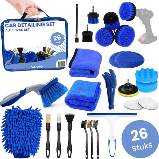 Jaxavo Auto Was Set - 26-Delig - Interieur & Exterieur - Car Detailing set - Incl. Opbergtas - Auto wassen