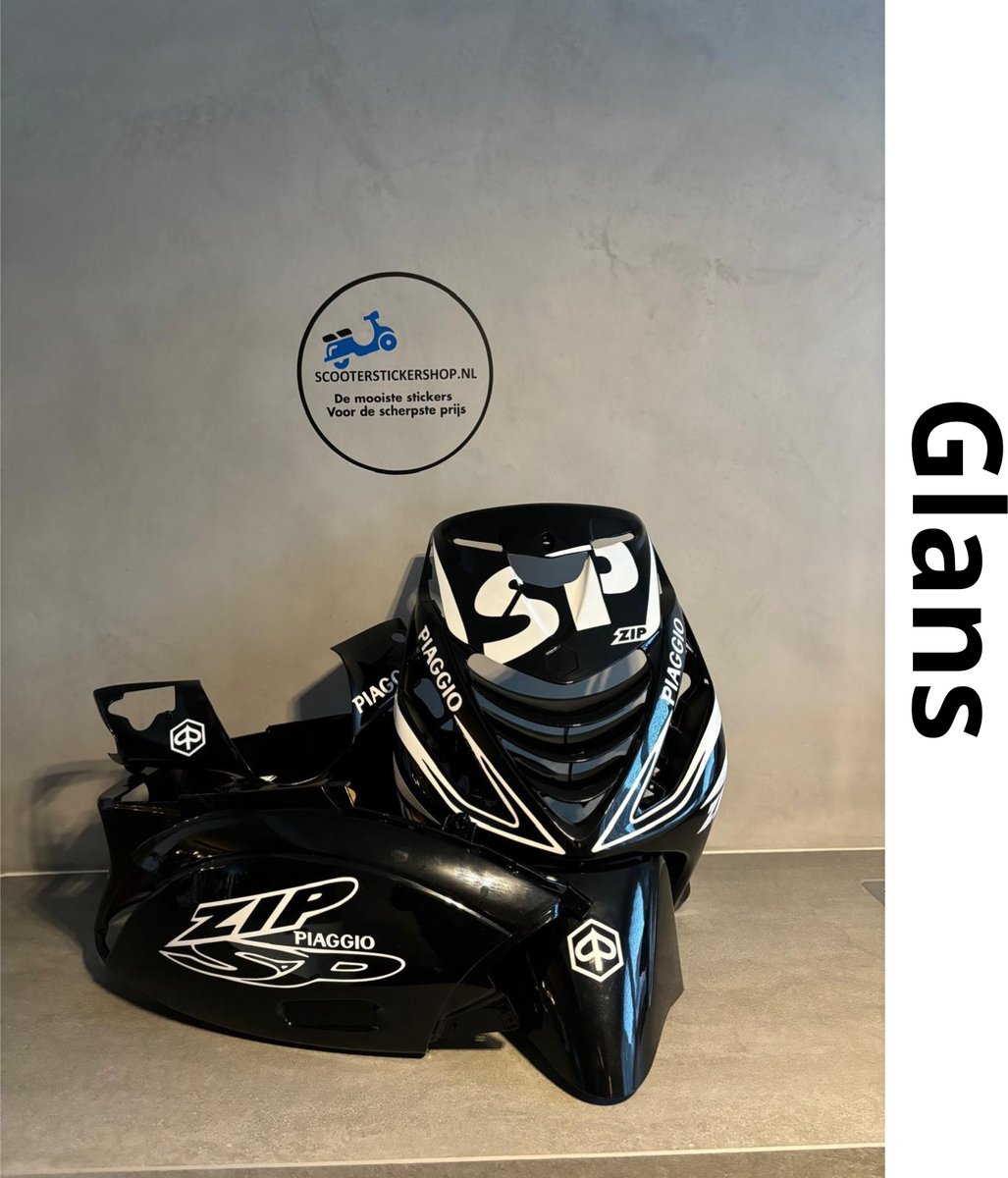 Zip SP set - Stickerset Zip - Scooterstickers - Piaggio Zip SP - Piaggio Zip - Glans Wit