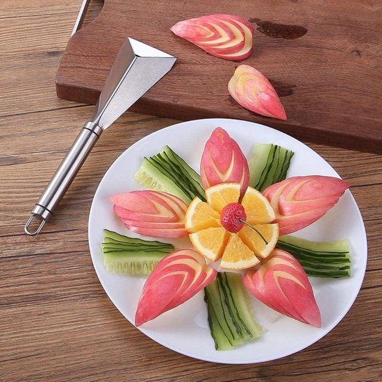 Roestvrij staal Doe-het-zelf Fruitsnijmes - Decoratief Bord - Groenten Fruit Snijgereedschap - Graveermessen voor Groente en Fruit - Meloensnijder .
