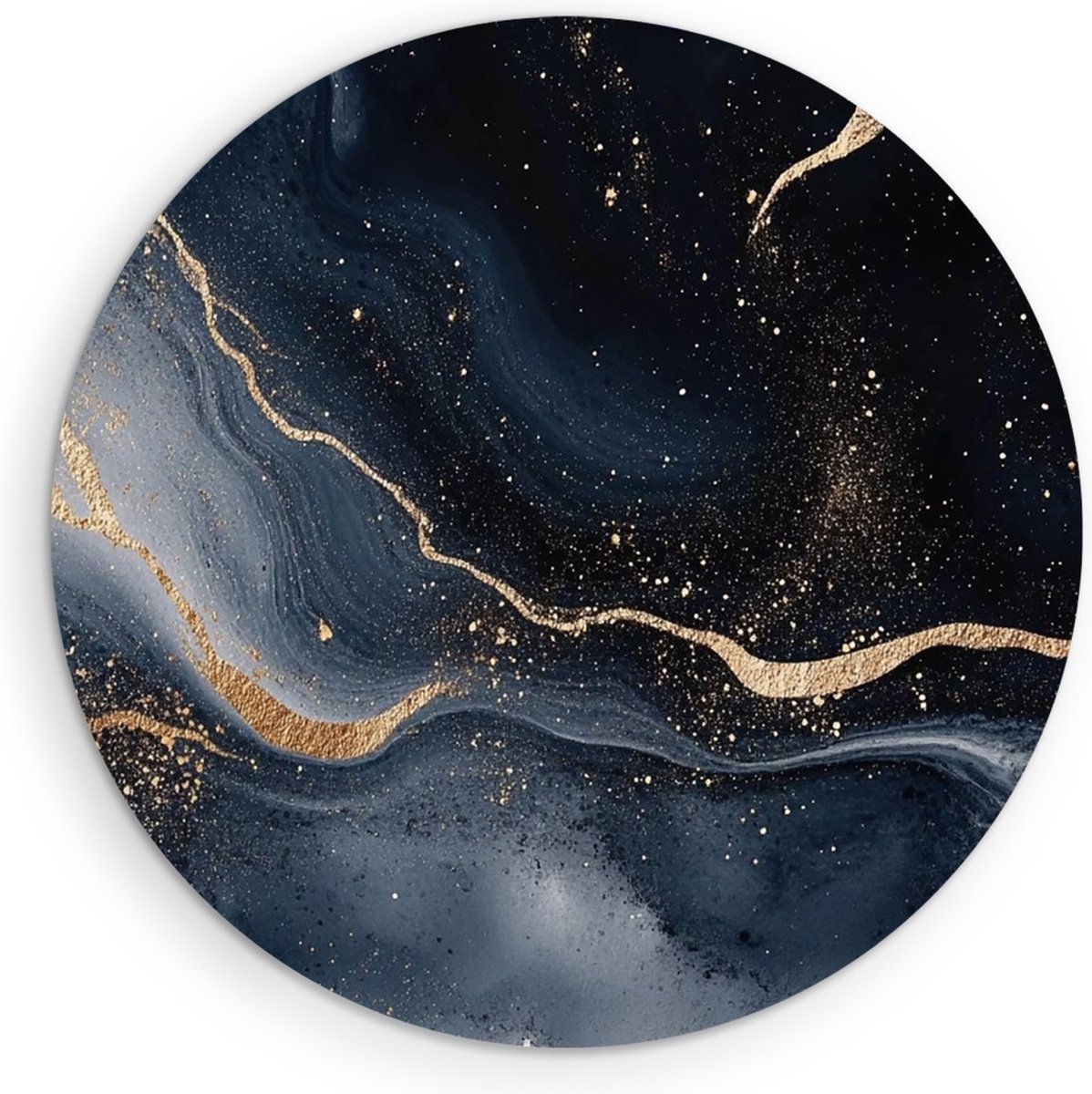 Saammp Forex Muurcirkel - Marmer met goud - Abstract - Ø 50 - Wandcirkel - Wanddecoratie Cirkel - Muurdecoratie Woonkamer - Slaapkamer decoratie - Rond Schilderij