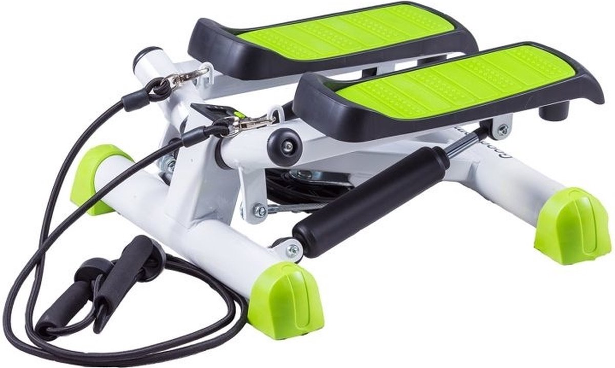 Stepper fitness - torsie trainer met elastische banden - Wit, Zwart, Groen