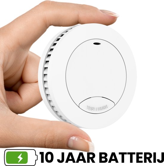 Aroha Safety Pro Mini Rookmelder - 10 jaar batterij & sensor - Aroha Sleep Line - Geen standby LED-licht - Extra dun design rookmelder - Slaapkamer vriendelijke brandmelder per stuk