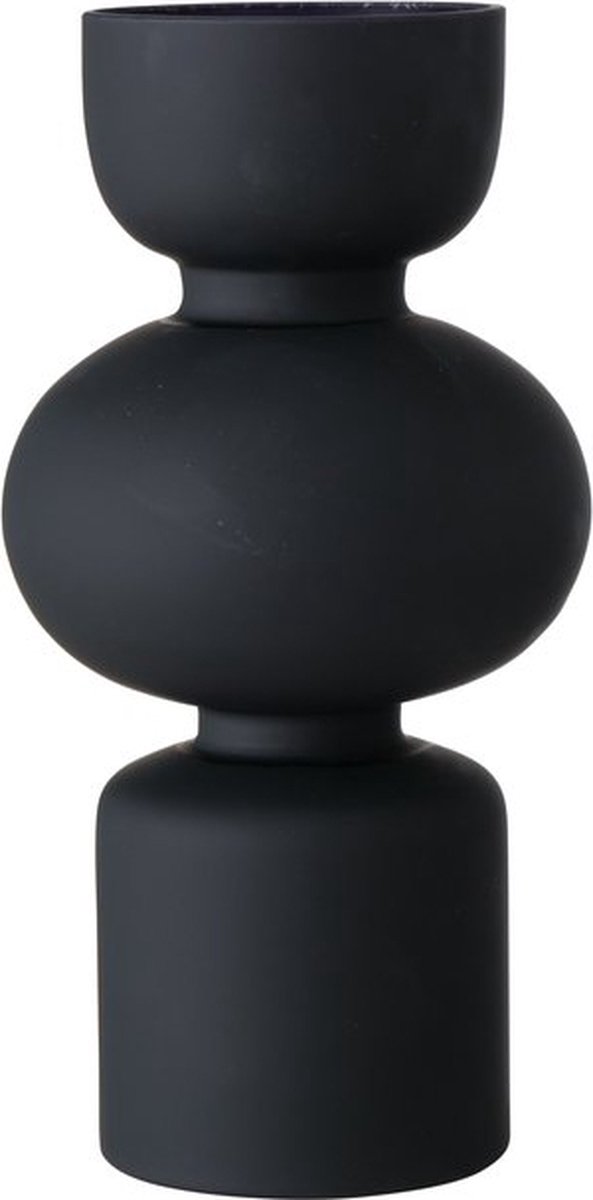 Boltze - Vaas - Bloemenvaas - Nelika - Glas - Zwart/donkerblauw - 29x14cm