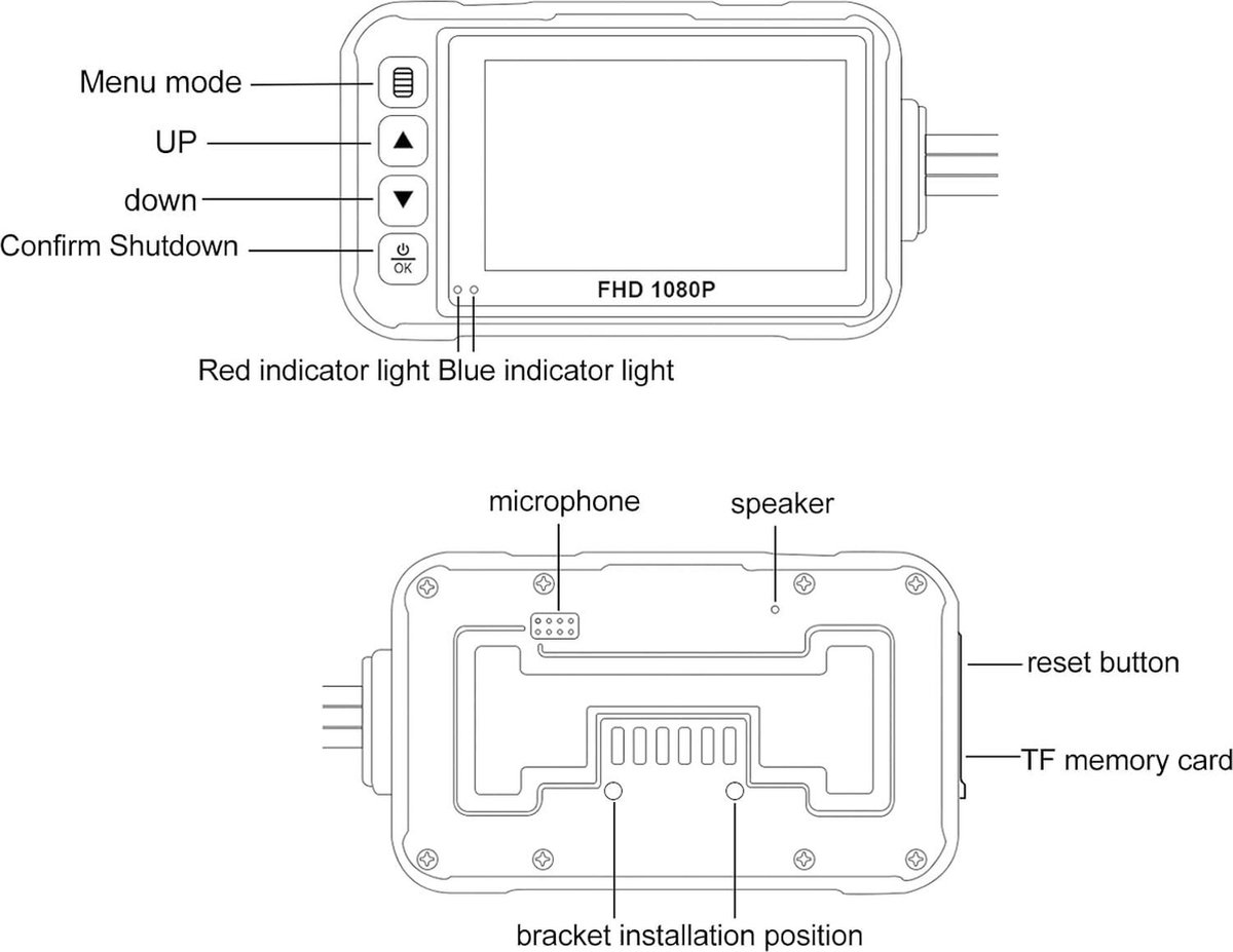 Motorfiets Actie Camera 3in Dash Cam 1080P Voor Achter Video Recorder - Rijden Loop Recording G Sensor Parkeerbewaking Waterdicht . – foto 8