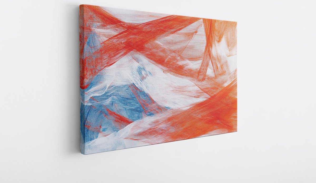 Saammp Canvas Schilderij - Rode vegen - Abstract - 90x60 - Foto op canvas - Wanddecoratie - Muurdecoratie Woonkamer - Slaapkamer decoratie - Canvas Print Multicolor