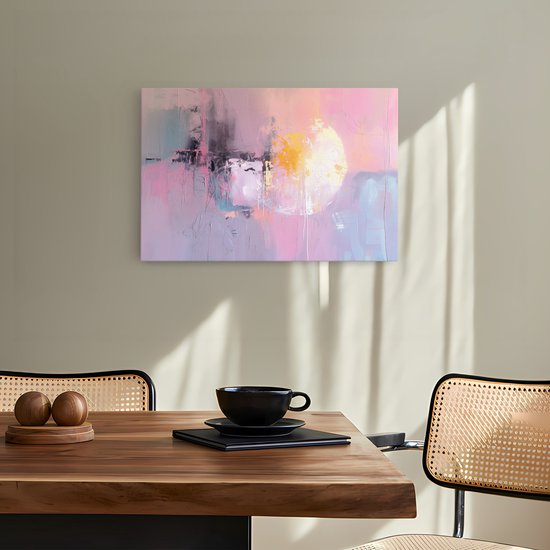 Tableau sur toile Saammp - Rose - pastel - Abstrait - 100x75 - Photo sur toile - Décoration murale - Décoration murale Salon - Décoration chambre - Impression sur toile