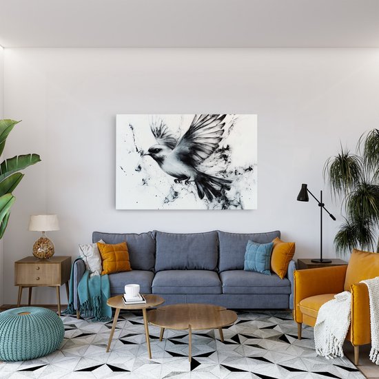 Tableau sur toile Saammp - Oiseau abstrait - Nature - Animaux - 120x80 - Photo sur toile - Décoration murale - Décoration murale Salon - Décoration chambre - Impression sur toile