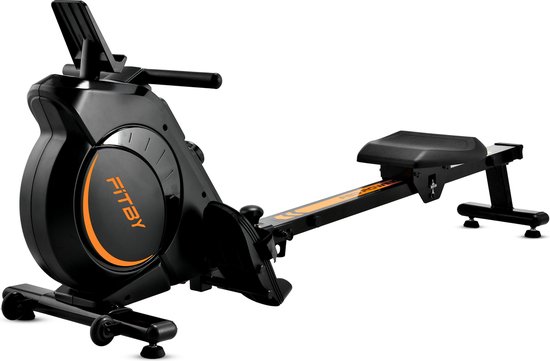 Fitby Roeitrainer - Roeimachine inklapbaar – Roeitrainer met verstelbare weerstand - Fitness roeitrainer - 16 Weerstandniveaus - LCD monitor - Weergave in KM - Zwart