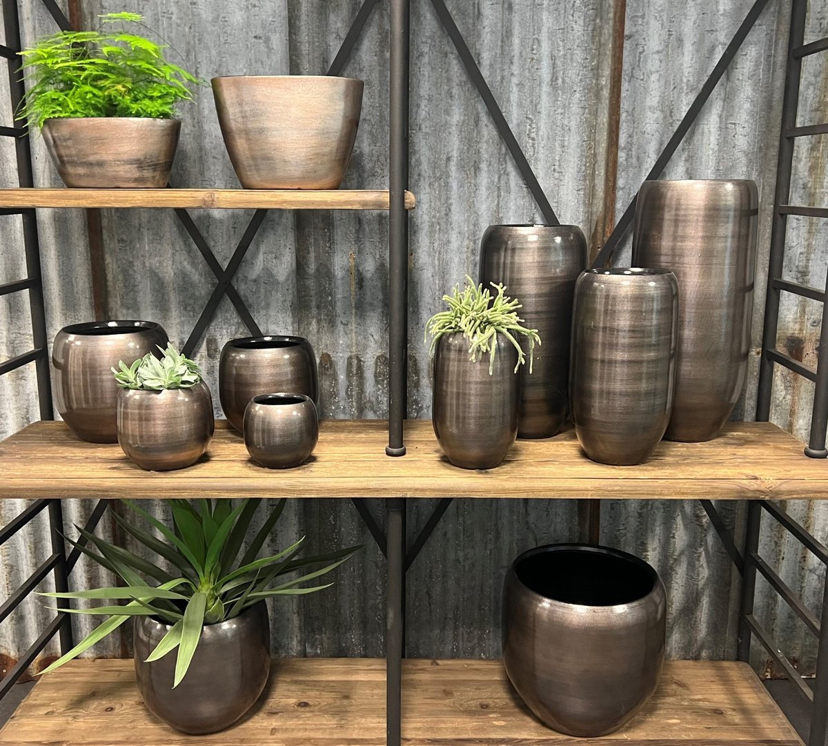 Rosé Zilver pot Bari D 24 x H 22