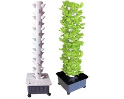 Hydrocultuur systeem - Kweektoren- met pomp - Plantentoren - Verticale moestuin - Duurzaam tuinieren - aeroponics kweekset - 45 slots