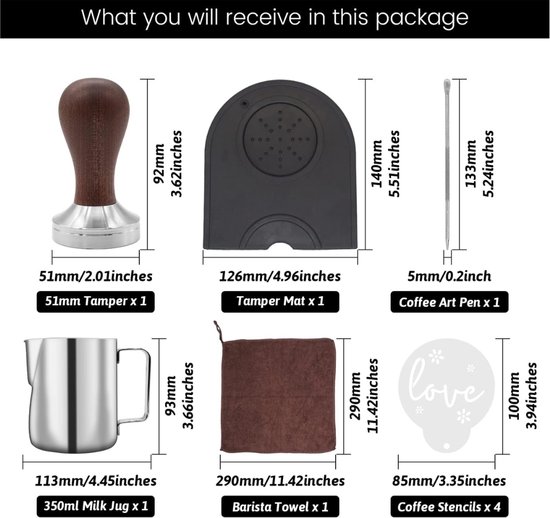 Tasseur (Tamper) Café Espresso 51mm - Acier Inoxydable Noir - Pour Machine à Café Professionnelle Ou Maison - 2