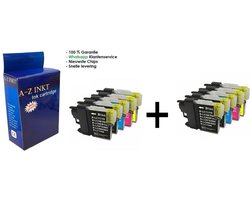 AtotZinkt Huismerk Premium Compatibel voor Brother LC980 LC1100 BK/C/M/Y - 10 x waarvan 4x zwart, 2 x cyaan, 2x magenta en 2 keer gee - MFC-J615W, DCP-585CW,DCP-J715W,MFC-490CW,MFC-5895CW,MFC-6490CW,MFC-5490CN,MFC-990CW,MFC-6890CDW,DCP-6690CW,