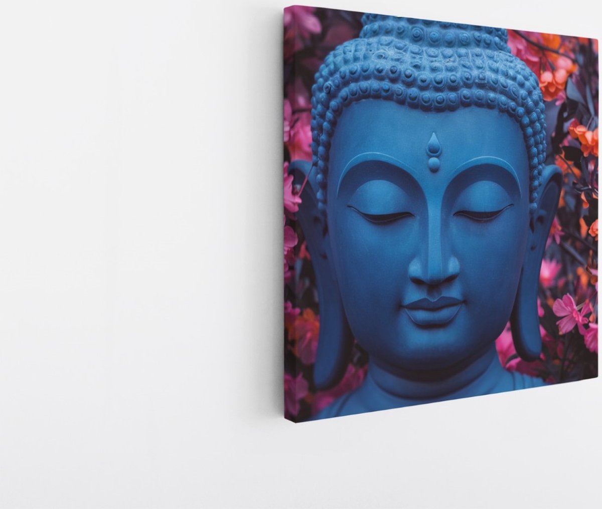 Saammp Canvas Schilderij - Boeddha - 30x30 - Foto op canvas - Wanddecoratie - Muurdecoratie Woonkamer - Woonkamer Decoratie Multicolor