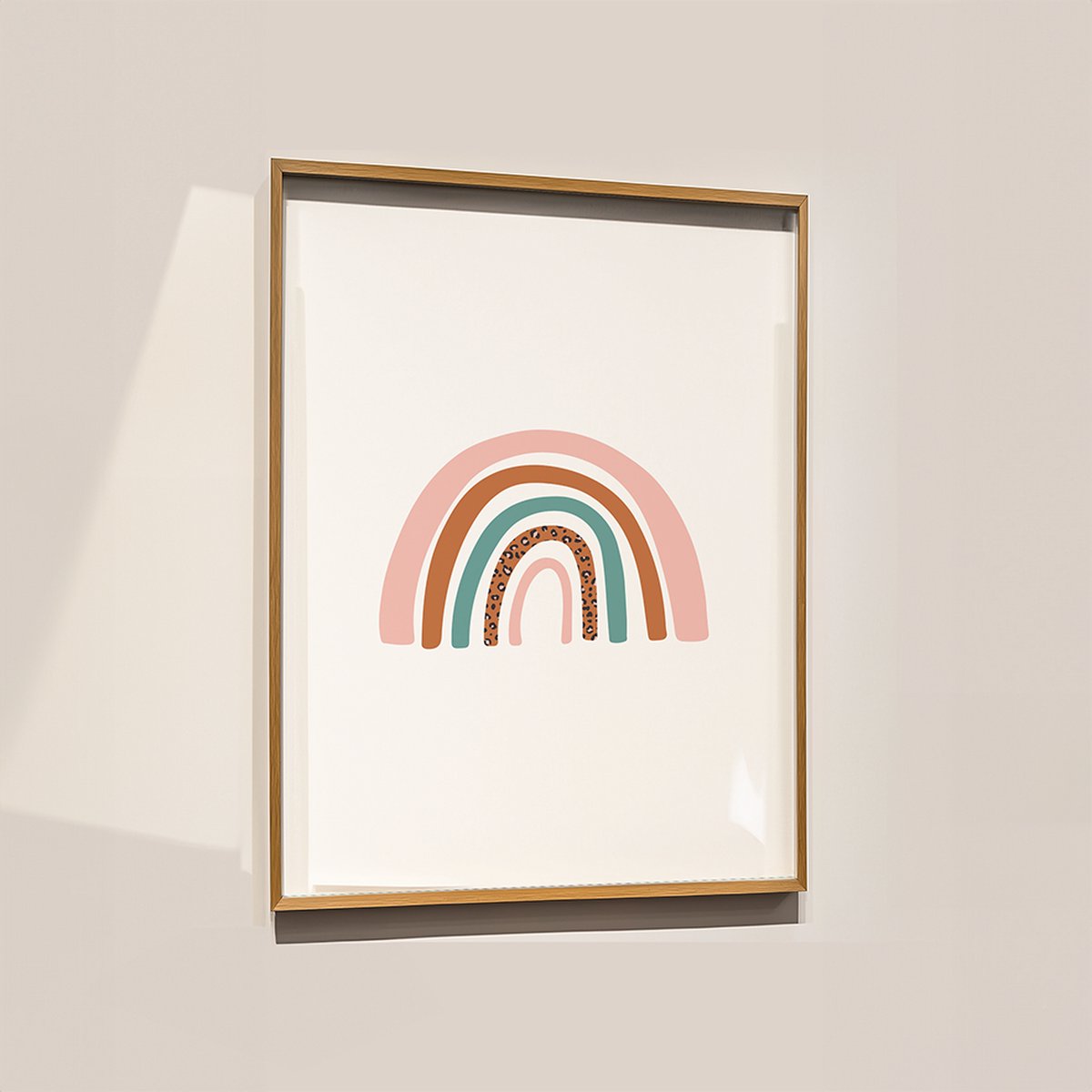 Poster Regenboog (Kinder- en Babykamer) - roze