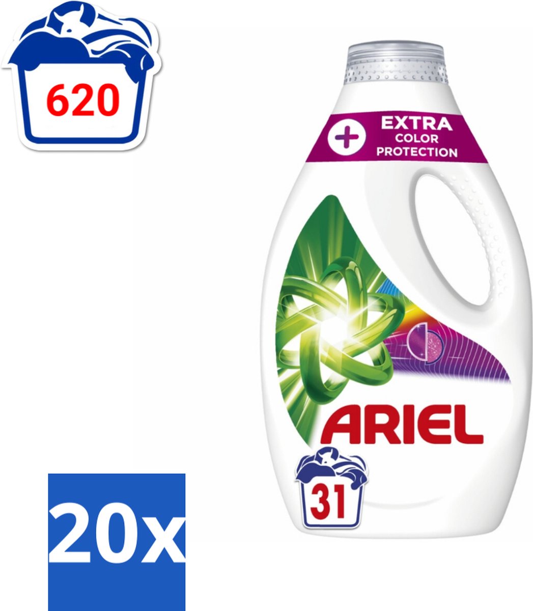 Ariel Original - Extra Kleurbescherming - Vloeibaar Wasmiddel - Gekleurde Was - 31 Wasbeurten - Bulkverpakking - 20 stuks