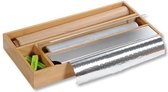 FSC® Keuken Foliedispenser voor 2 Rollen folie - Met 2 opbergvakken - Keuken lade Folie dispenser voor aluminium- & huishoudfolie