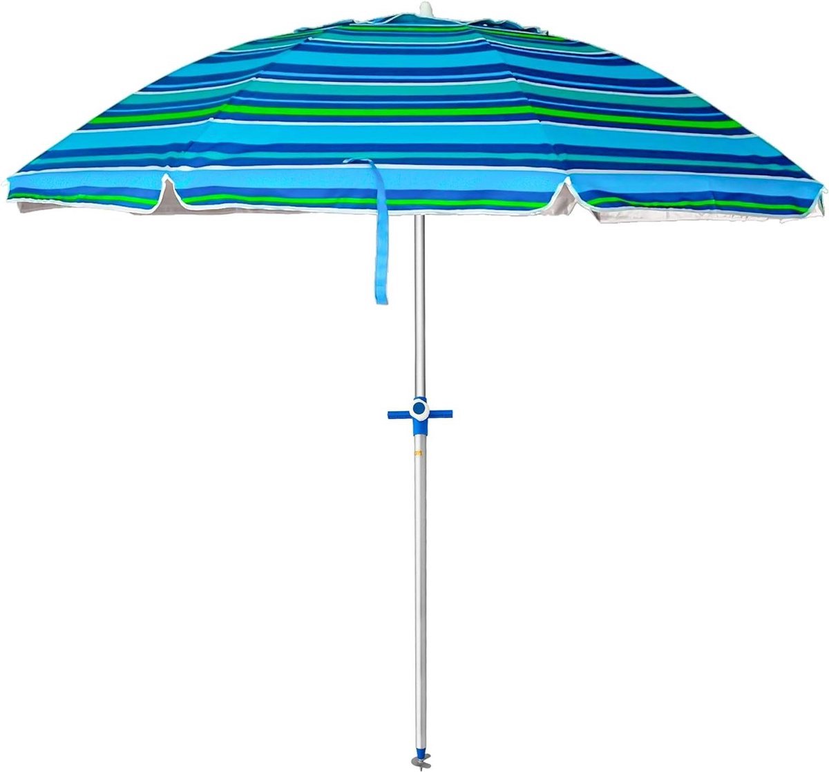 Parasol De Plage 180 Cm, Aluminium, Upf 50 Bloque 99% Des Rayons Uv, Pointe En Aluminium