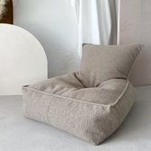 Moje | Bouclé Beanbag - Beige Kinderpoef - zitzak voor kinderen
