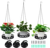 Hangende plantenbakken 25 * 25 cm ijzeren muur hangende bloempothouder binnen buiten tuin zwart