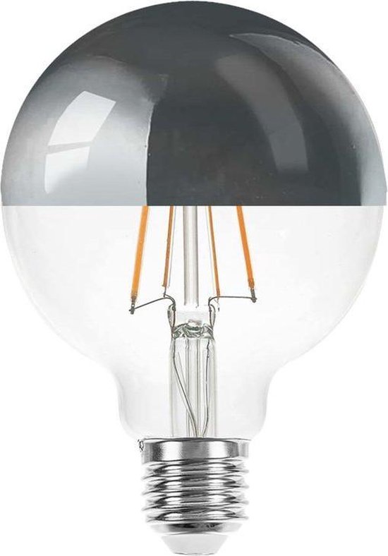 LEDmaxx led kopspiegellamp zilver G95 E27 6W 2200K 680lm | bol.com