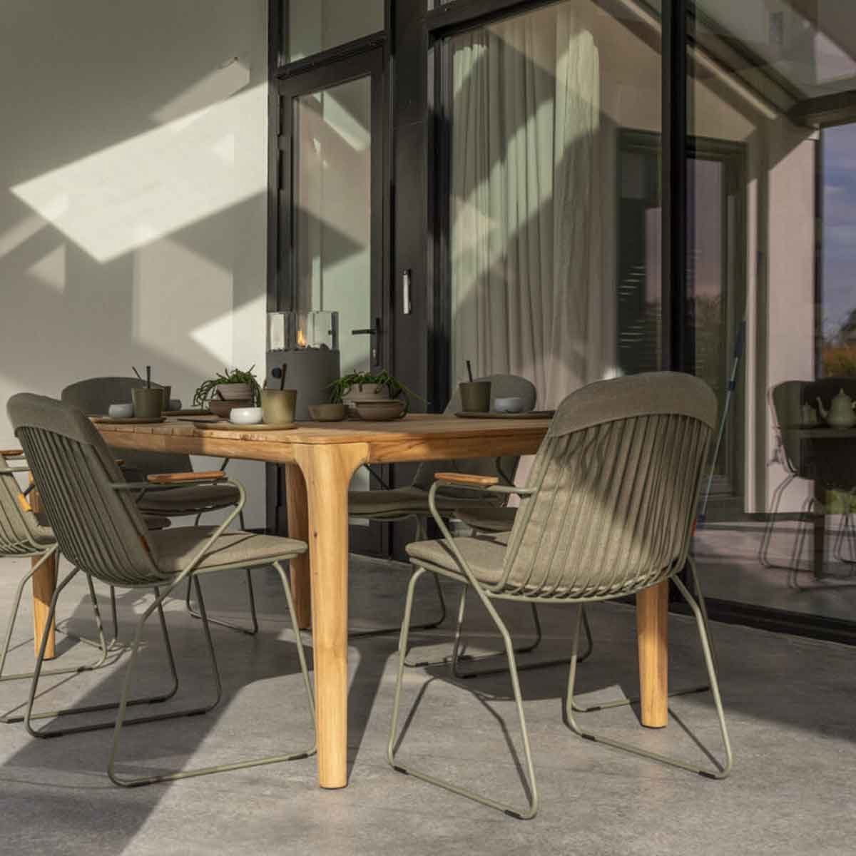 4 Seasons Outdoor Veneto chaise de jardin empilable - olive