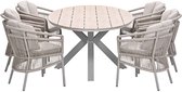 Garden Impressions Sorong tuinset 7-delig - Tulli tuintafel 220x115 cm - light teak vironwood