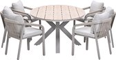 Garden Impressions Tarera tuinset 7-delig dakar sand - Tulli tuintafel 220x115 cm - light teak vironwood