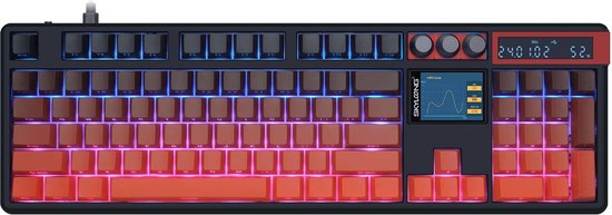 Skyloong GK104 Pro - Mechanisch Gaming Toetsenbord - RGB - Met LCD Scherm - Volcano Red