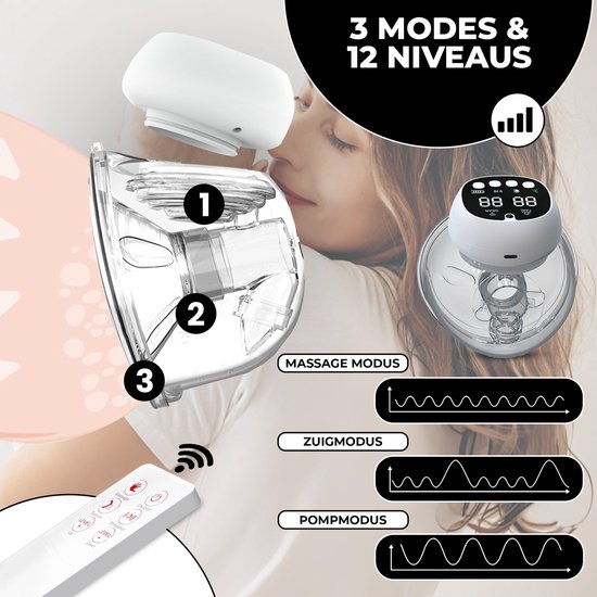 Oemmie Borstkolf - Elektrische - Handsfree - Wit van OEM — afbeelding 2