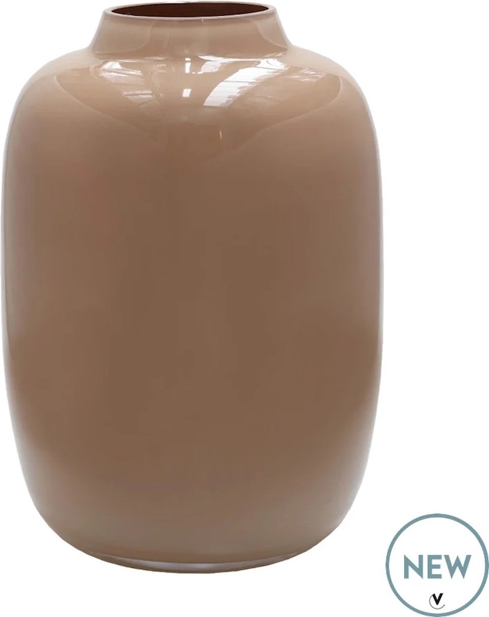 Vase The World Vaas Artic | Small | Glans | Sand - Licht bruin | Mond geblazen glas | Ø21 x H29 cm zand
