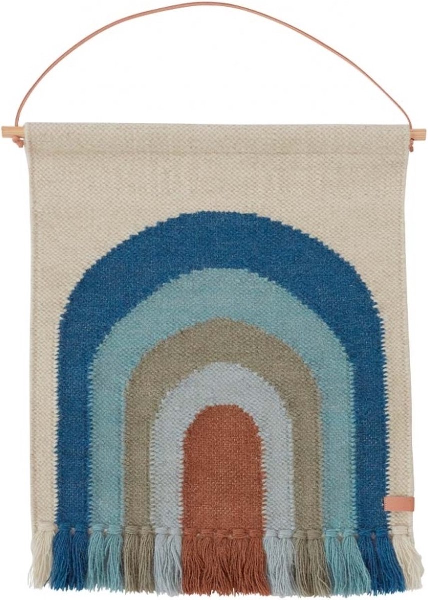 follow the rainbow wandkleed blauw 55x69cm