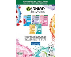 Garnier Mask Discovery Set - gezichtmaskers verrijkt met hydraterende ingrediënten - Maskers voor Gezicht & Ogen - 5 maskers