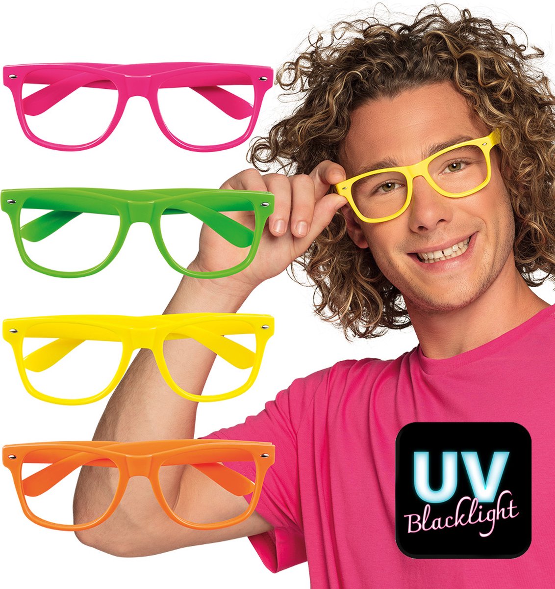 Boland - Partybril neon assorti Neon - Volwassenen - Geen verkleedthema -