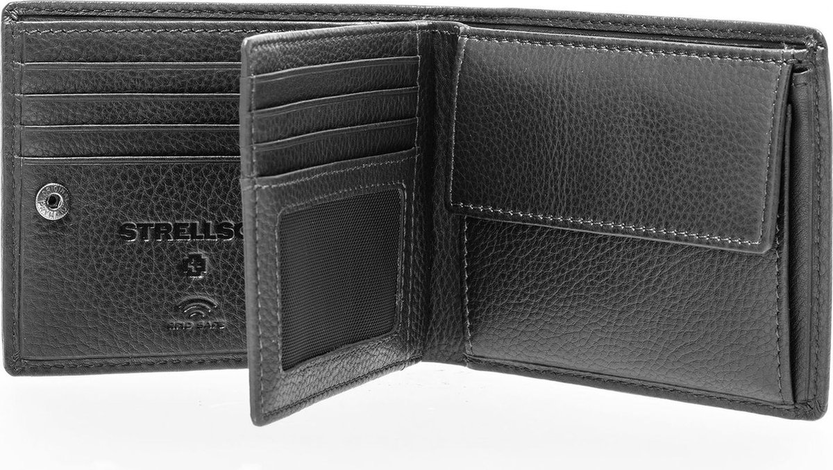 strellson Leren Portemonnee Dalston Myles Billfold Black Zwart