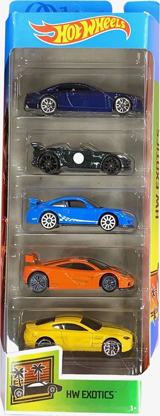 Coffret cadeau Hot Wheels avec 5 voitures