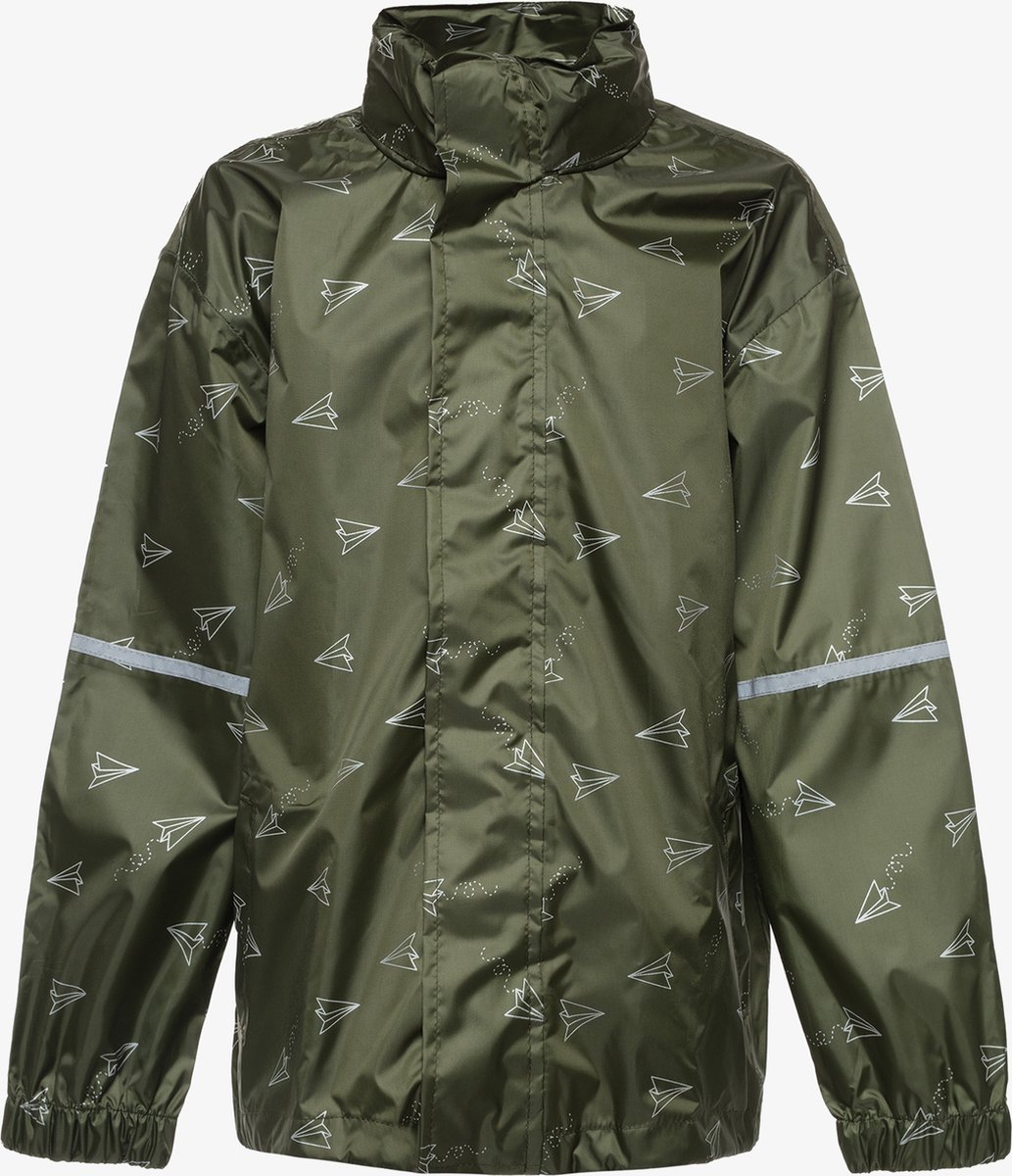 Mountain Peak kinder regenjas - Groen - Met capuchon - Ritssluiting - Maat 134/140
