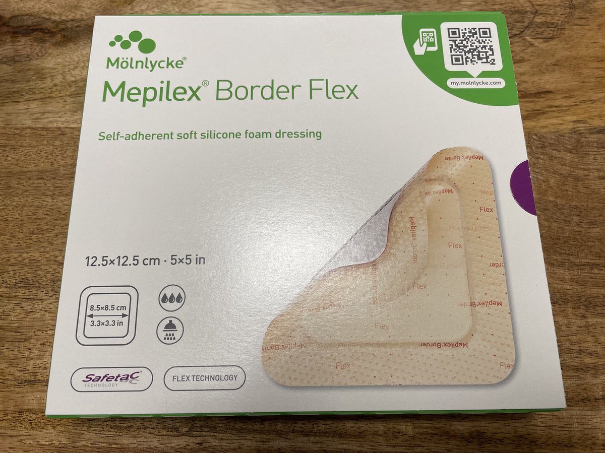 Molnlycke - Mepilex Border Flex - 12,5 x 12,5 cm - 5 stuks per doos