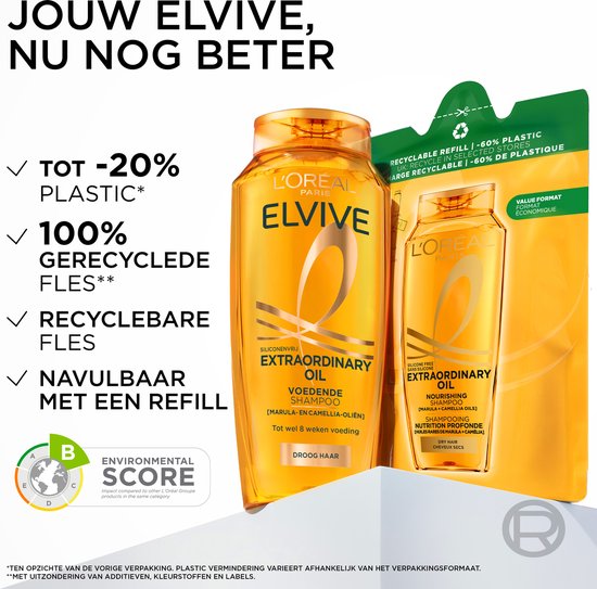 L’Oréal Paris Elvive Extraordinary Oil Shampoo - Voor droog haar - Met marula- en camelia-olie - 250 ml