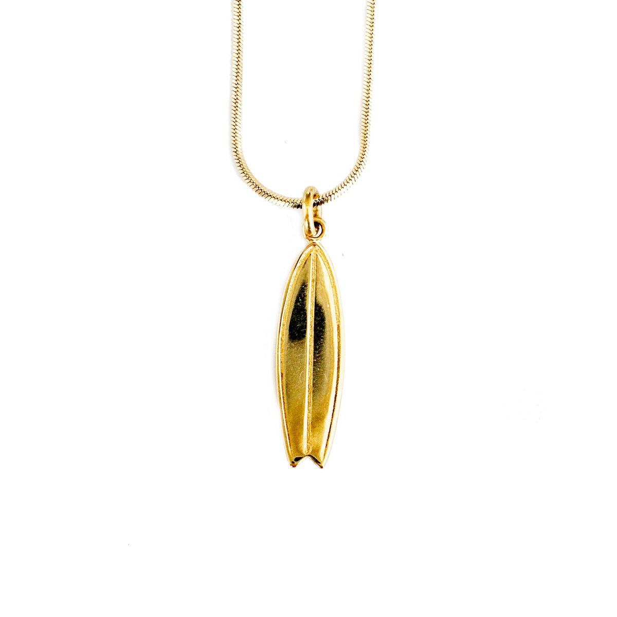 Laguna Treasures Jewellery - Ketting Oceaan Shortboard - Goud - Verguld - Snake ketting - Halsketting - Sieraden - Surfplank - Surf