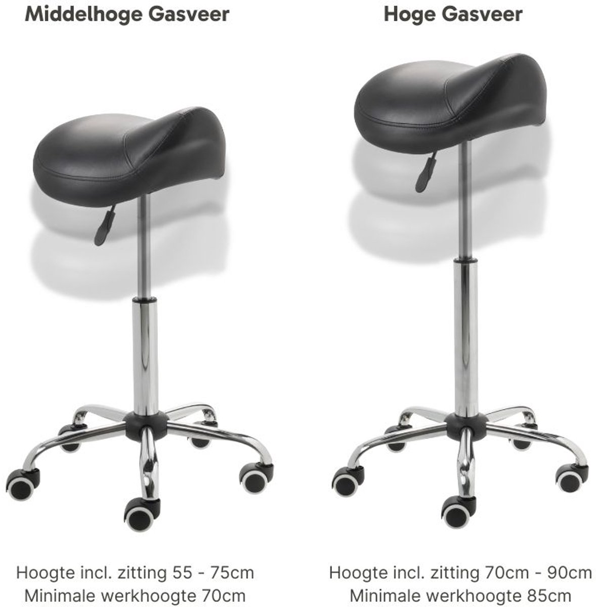 ZenGrowth zadelkruk hoge gasveer, ergonomisch zwart thumbnail 5
